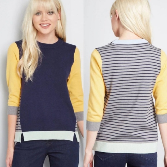 Modcloth Sweaters - Modcloth Well Placed Pep Colorblock Cardigan